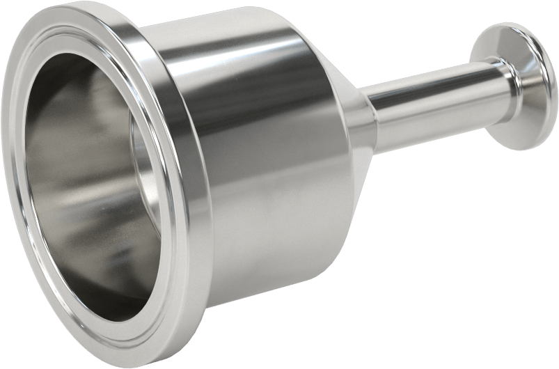 Ekstra Parlak Metal Hızlı Kelepçeli Boru Bağlantısı, Sıhhi, 2“ x 1/2” Boru Dış Çapı için Redüktör, 3-3/4" Uzunluk