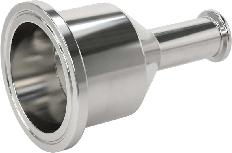 Ekstra Parlak Metal Hızlı Kelepçeli Boru Bağlantısı, Sıhhi, 2“ x 3/4” Boru Dış Çapı için Redüktör, 3-3/4" Uzunluk