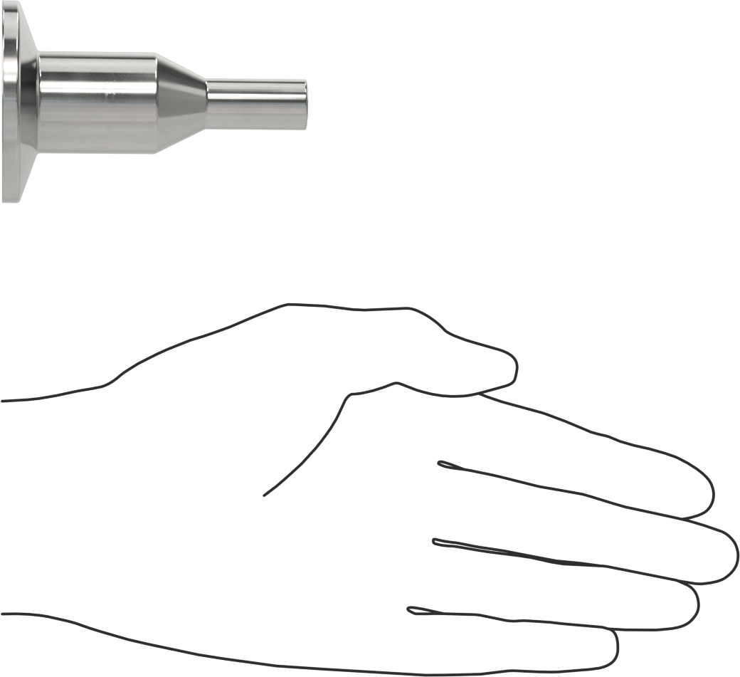 Ekstra Parlak Metal Hızlı Kelepçeli Boru Bağlantısı, Sıhhi, 1“ Boru Dış Çapı x 1/2” Alın Kaynaklı Boru Dış Çapı için