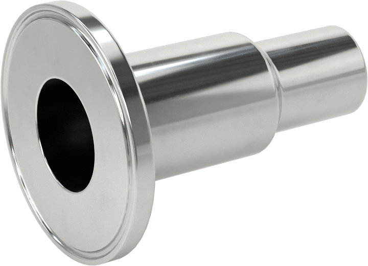 Ekstra Parlak Metal Hızlı Kelepçeli Boru Bağlantısı, Sıhhi, 1“ Boru Dış Çapı x 3/4” Alın Kaynaklı Boru Dış Çapı için