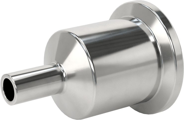 Ekstra Parlak Metal Hızlı Kelepçeli Boru Bağlantısı, Sıhhi, 1-1/2“ Boru Dış Çapı x 1/2” Alın Kaynaklı Boru Dış Çapı için