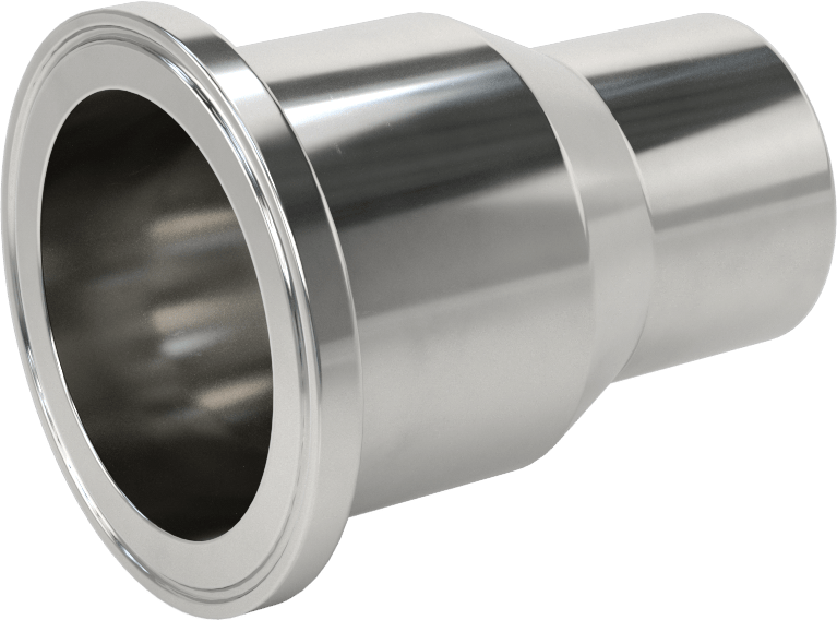 Ekstra Parlak Metal Hızlı Kelepçeli Boru Bağlantısı, Sıhhi, 2“ Boru Dış Çapı x 1-1/2” Alın Kaynaklı Boru Dış Çapı için