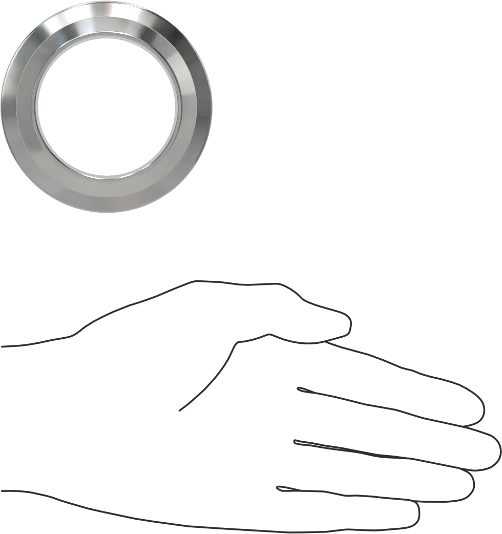 Ekstra Parlak Metal Hızlı Kelepçeli Boru Bağlantısı, Sıhhi, 2-1/2“ Boru Dış Çapı x 2” Alın Kaynaklı Boru Dış Çapı için