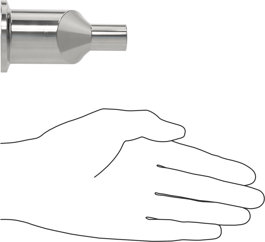 Ekstra Parlak Metal Hızlı Kelepçeli Boru Bağlantısı, Sıhhi, 1-1/2“ x 3/4” Dış Çaplı Boru için Ofset Adaptör