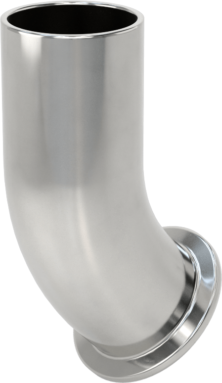 Ekstra Parlak Metal Hızlı Kelepçeli Boru Bağlantısı, Kısa 45 Derece Dirsek, 1-1/2" Dış Çaplı Boru x Alın Kaynağı için