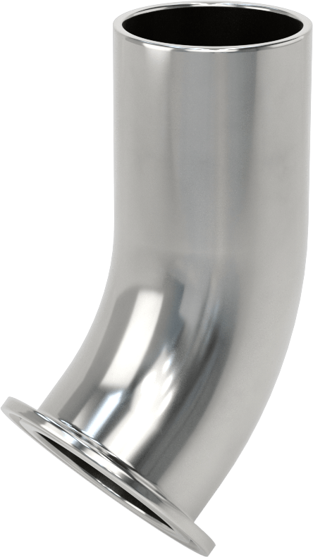 Ekstra Parlak Metal Hızlı Kelepçeli Boru Bağlantısı, Kısa 45 Derece Dirsek, 1-1/2" Dış Çaplı Boru x Alın Kaynağı için