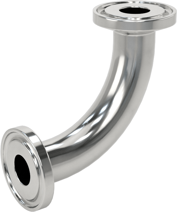 Ekstra Parlak Metal Hızlı Kelepçeli Boru Bağlantısı, Sıhhi, 1/2" Dış Çaplı Boru için 88 Derece Dirsek Konektörü