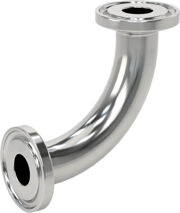 Ekstra Parlak Metal Hızlı Kelepçeli Boru Bağlantısı, Sıhhi, 1/2" Dış Çaplı Boru için 92 Derece Dirsek Konektörü