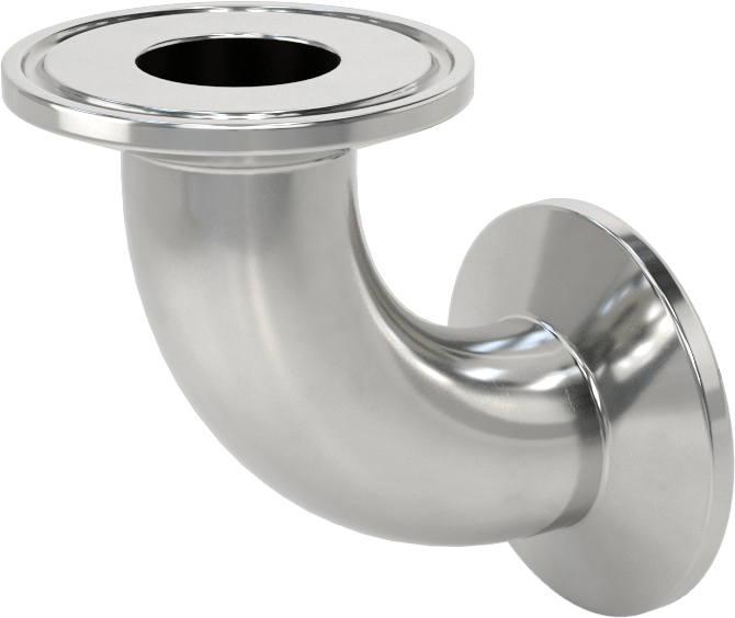 Ekstra Parlak Metal Hızlı Kelepçeli Boru Bağlantısı, Sıhhi, 1" Dış Çaplı Boru için 92 Derece Dirsek Konektörü