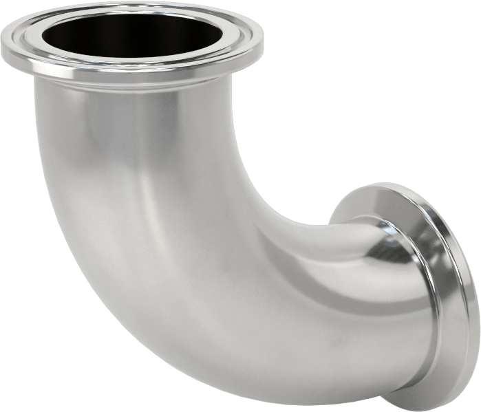 Ekstra Parlak Metal Hızlı Kelepçeli Boru Bağlantısı, Sıhhi, 1-1/2" Dış Çaplı Boru için 92 Derece Dirsek Konektörü