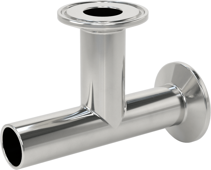 Ekstra Parlak Metal Hızlı Kelepçeli Boru Bağlantısı, Dik Açı T, 1" Dış Çaplı Boru x Boru x Alın Kaynağı için