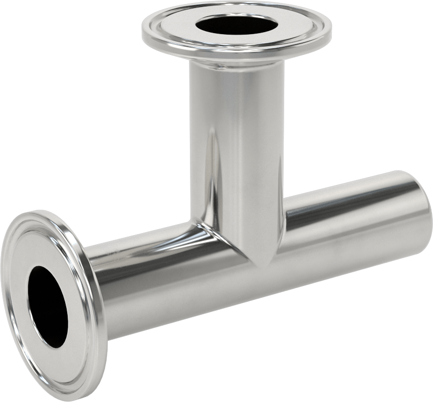 Ekstra Parlak Metal Hızlı Kelepçeli Boru Bağlantısı, Dik Açı T, 1" Dış Çaplı Boru x Boru x Alın Kaynağı için