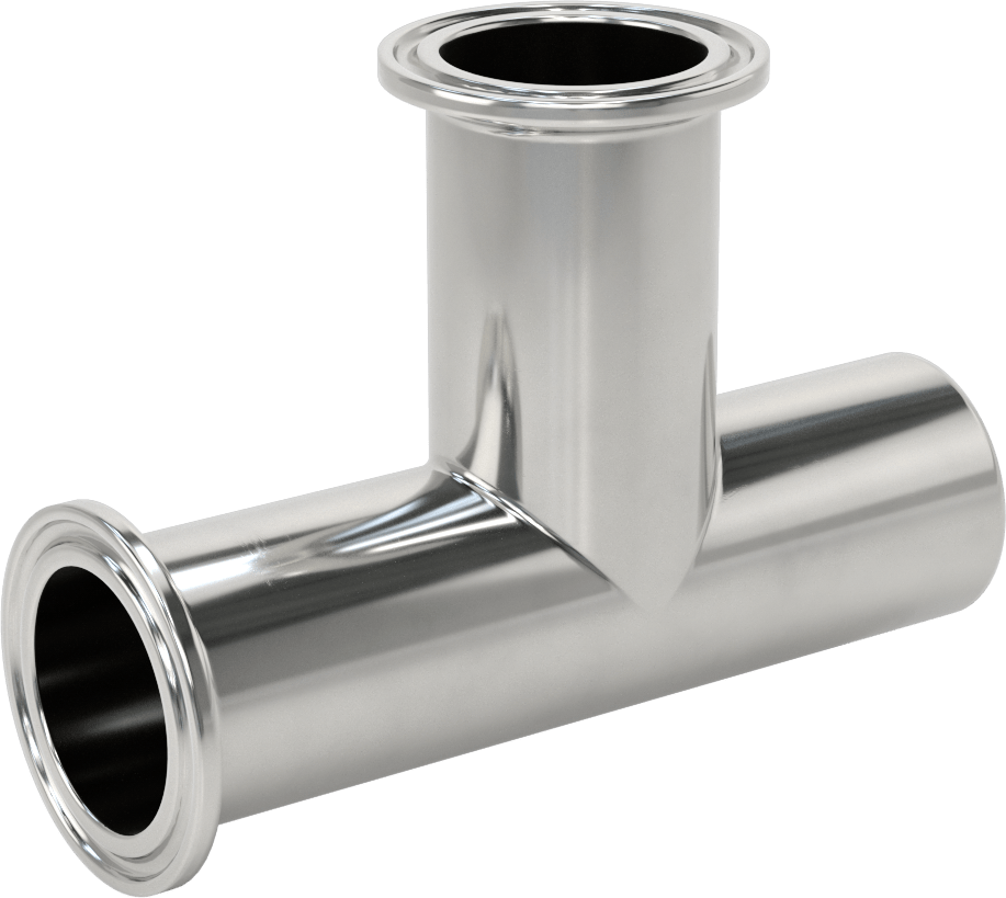 Ekstra Parlak Metal Hızlı Kelepçeli Boru Bağlantısı, Dik Açı T, 1,5" Dış Çaplı Boru x Boru x Alın Kaynağı