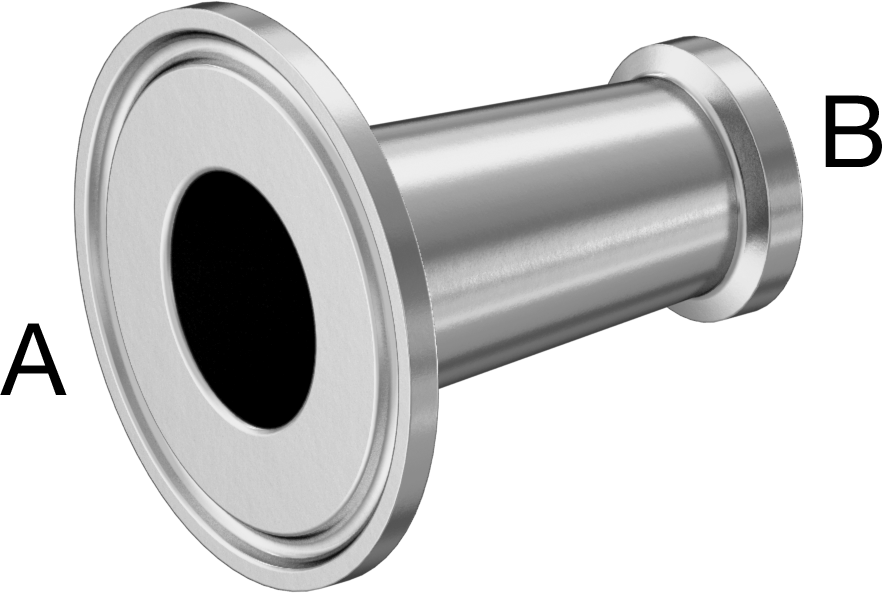 Ekstra Parlak Metal Hızlı Kelepçeli Boru Bağlantısı, Sıhhi, 1“ x 3/4” Boru Dış Çapı için Düz Redüktör, 2" Uzunluk