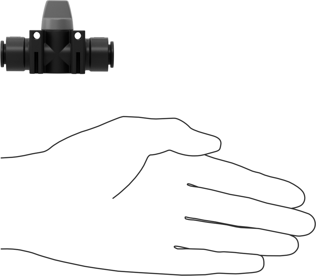 Push-to-Connect Bağlantı Parçaları ile Açma/Kapama Vanası, Düğme Kolu, 3/8" Boru Dış Çapı için
