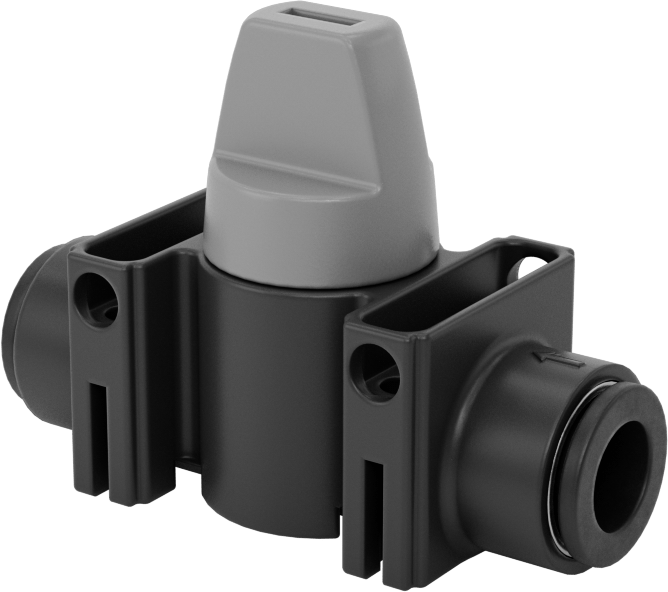 Push-to-Connect Bağlantı Parçaları ile Açma/Kapama Vanası, Düğme Kolu ile Çalıştırılan, 8 mm Boru Dış Çapı için