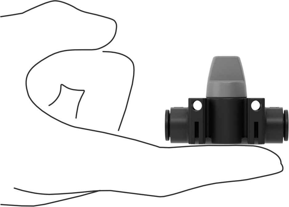 Push-to-Connect Bağlantı Parçaları ile Açma/Kapama Vanası, Düğme Kolu ile Çalıştırılan, 8 mm Boru Dış Çapı için