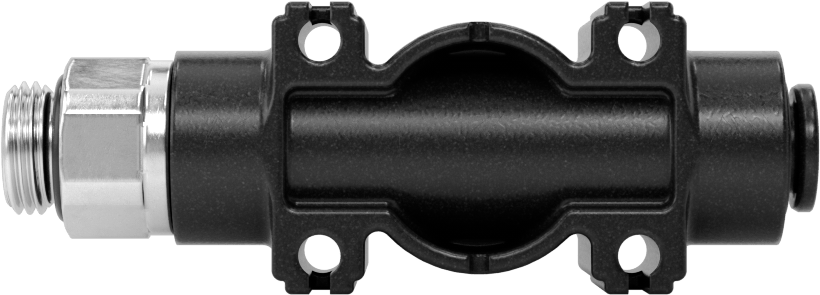 Push-to-Connect Bağlantı Parçaları ile Açma/Kapama Vanası, Düğme Kolu, 1/8 BSPP Erkek x 6 mm Dış Çaplı Boru için