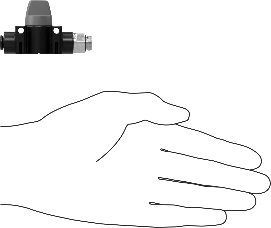 Push-to-Connect Bağlantı Parçaları ile Açma/Kapama Vanası, Düğme Kolu, 1/8 BSPP Erkek x 6 mm Dış Çaplı Boru için
