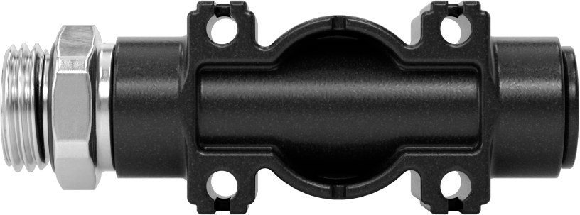 Push-to-Connect Bağlantı Parçaları ile Açma/Kapama Vanası, Düğme Kolu, 1/4 BSPP Erkek x 8 mm Boru Dış Çapı için