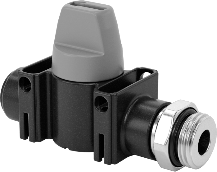 Push-to-Connect Bağlantı Parçaları ile Açma/Kapama Vanası, Düğme Kolu, 1/4 BSPP Erkek x 8 mm Boru Dış Çapı için