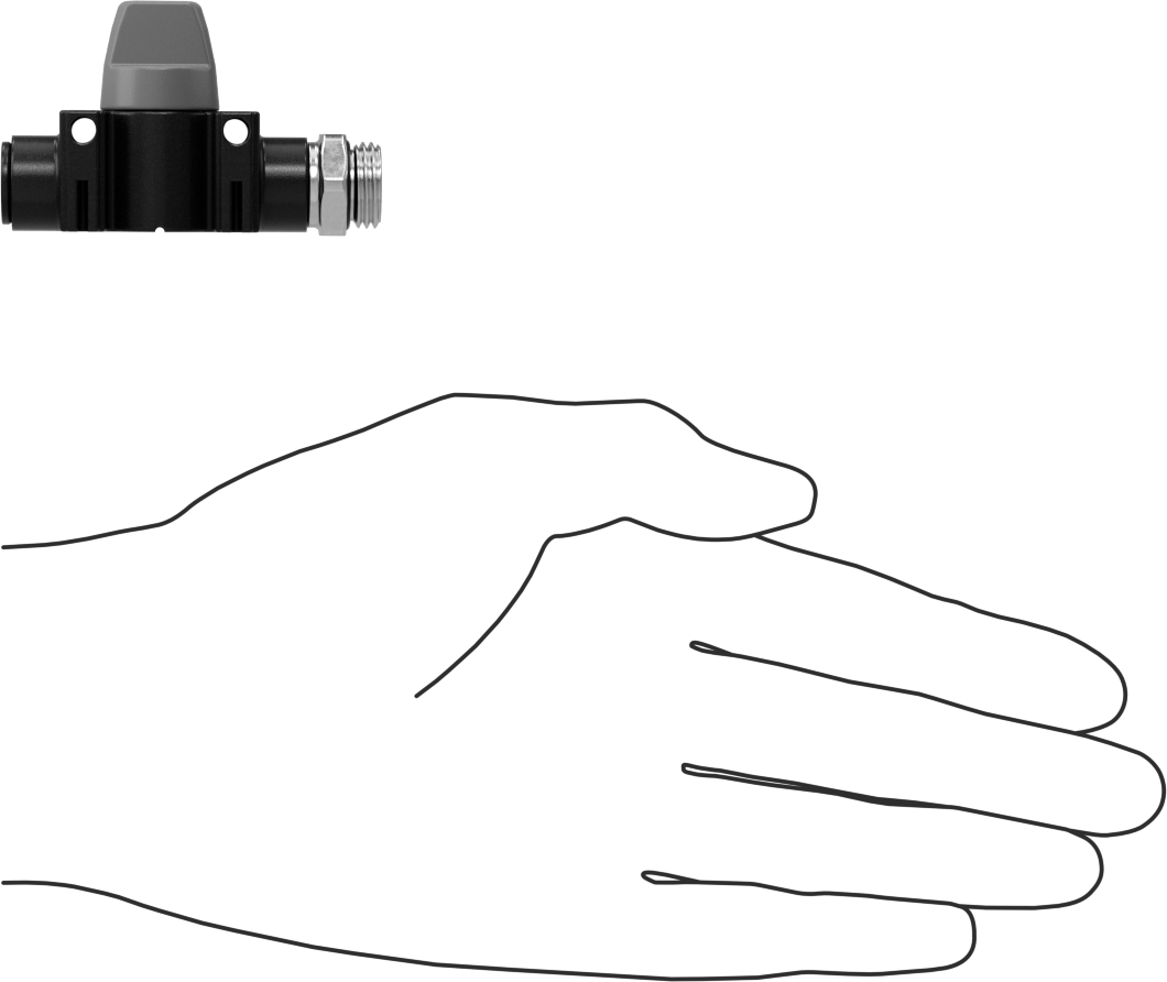 Push-to-Connect Bağlantı Parçaları ile Açma/Kapama Vanası, Düğme Kolu, 1/4 BSPP Erkek x 8 mm Boru Dış Çapı için