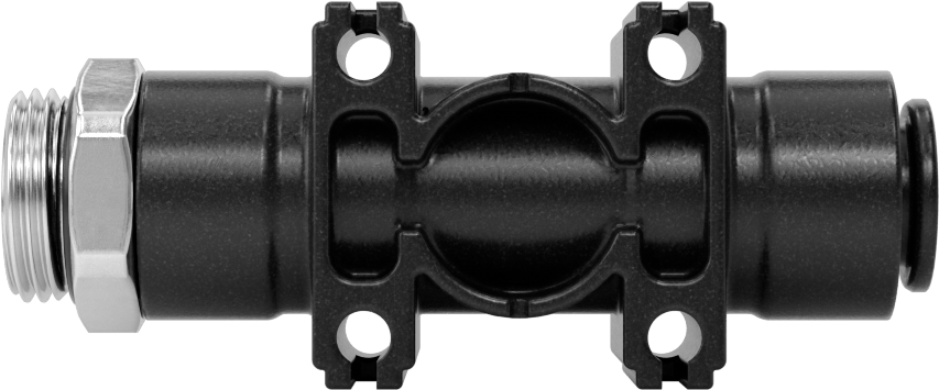 Push-to-Connect Bağlantı Parçaları ile Açma/Kapama Vanası, Düğme Kolu, 3/8 BSPP Erkek x 10 mm Dış Çaplı Boru için