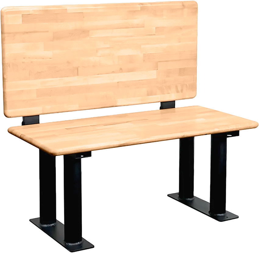 Tezgah, Sırtlık, 18“ Yükseklik x 42” Genişlik x 20" Derinlikli Akçaağaç Oturak