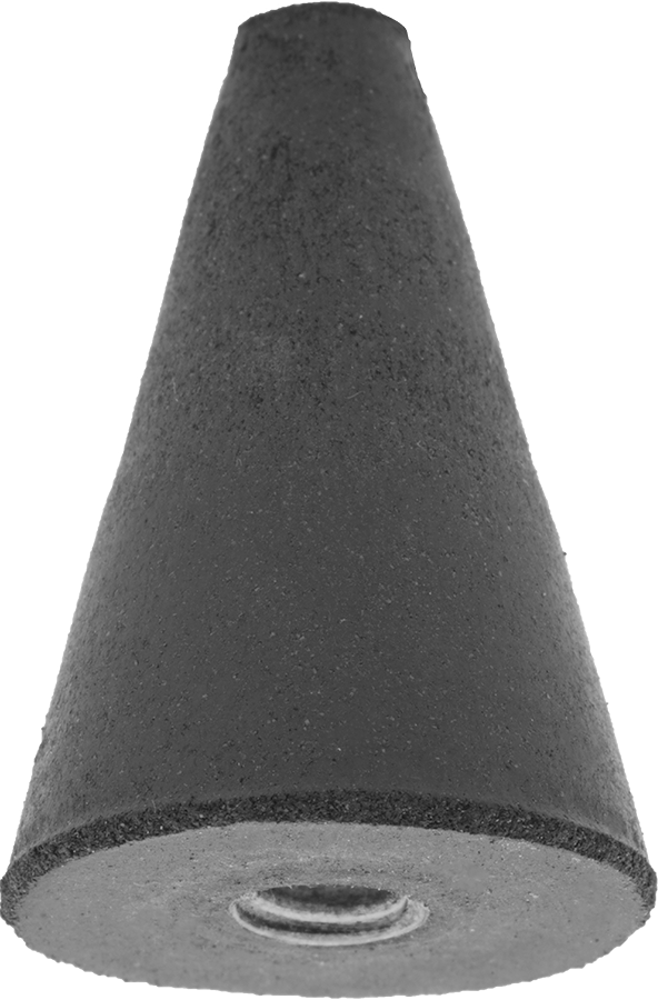 Metaller için Kauçuk Yastıklı Aşındırıcı Taşlama Ucu, Saplı değil, Koni, 7/8" Başlık Çapı, 1-1/4" Baş Uzunluğu
