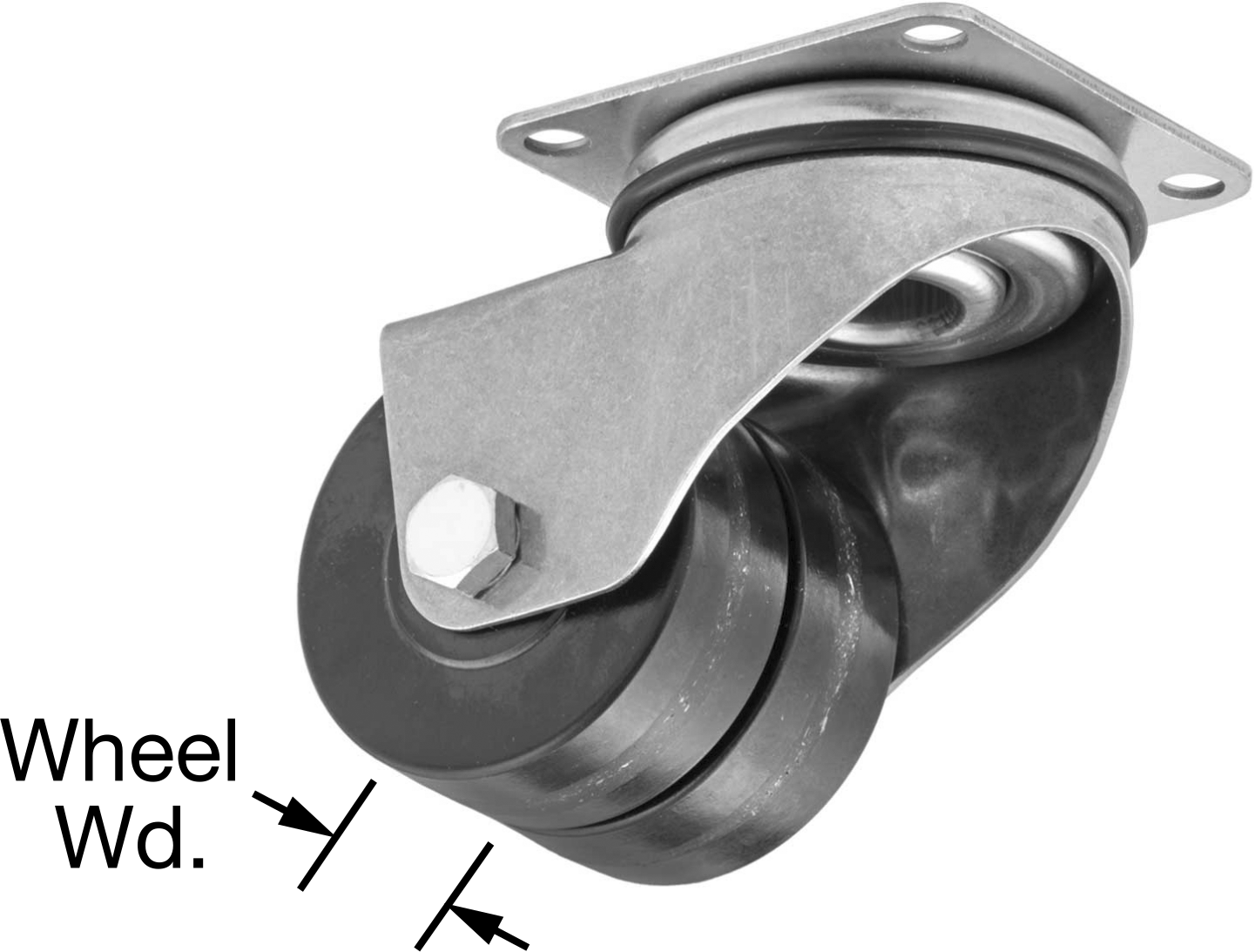 Dual-Wheel with Square Mounting Plate