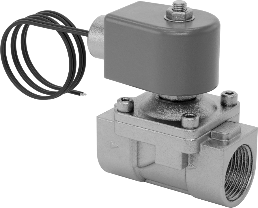 Viton® Contalı 316 Paslanmaz Çelik Solenoid Açma/Kapama Vanası, Soğutucu ve Deterjan için, 1 NPT Dişi