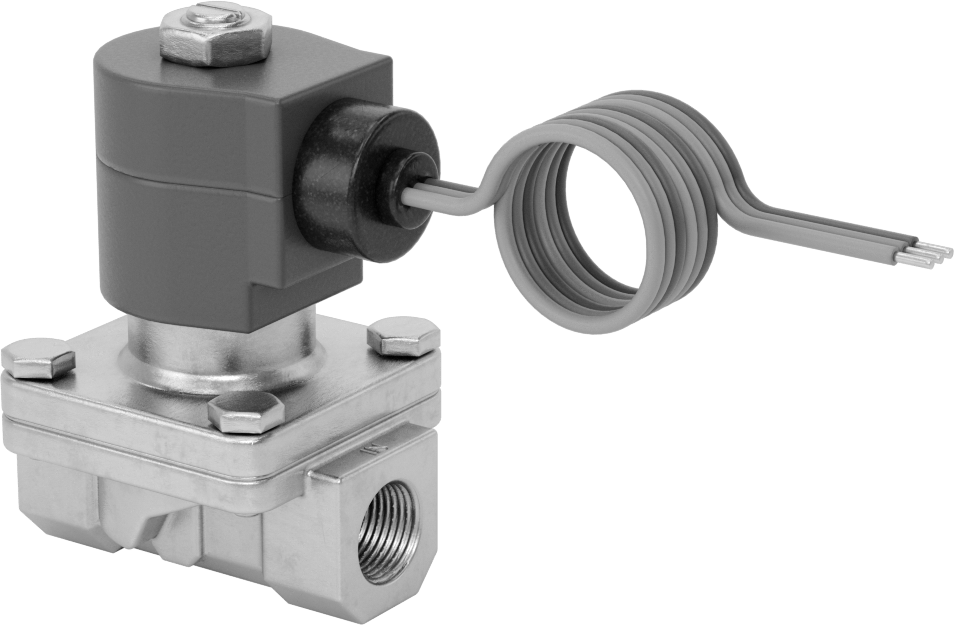 Viton® Contalı 316 Paslanmaz Çelik Solenoid Açma/Kapama Vanası, Soğutucu ve Deterjan için, 3/8 NPT Dişi