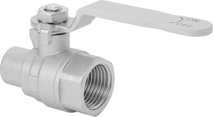 Pirinç Gövdeli Açma/Kapama Vanası, 1/2 NPT Dişi x 1/2 Bakır Boru için Lehim Bağlantısı