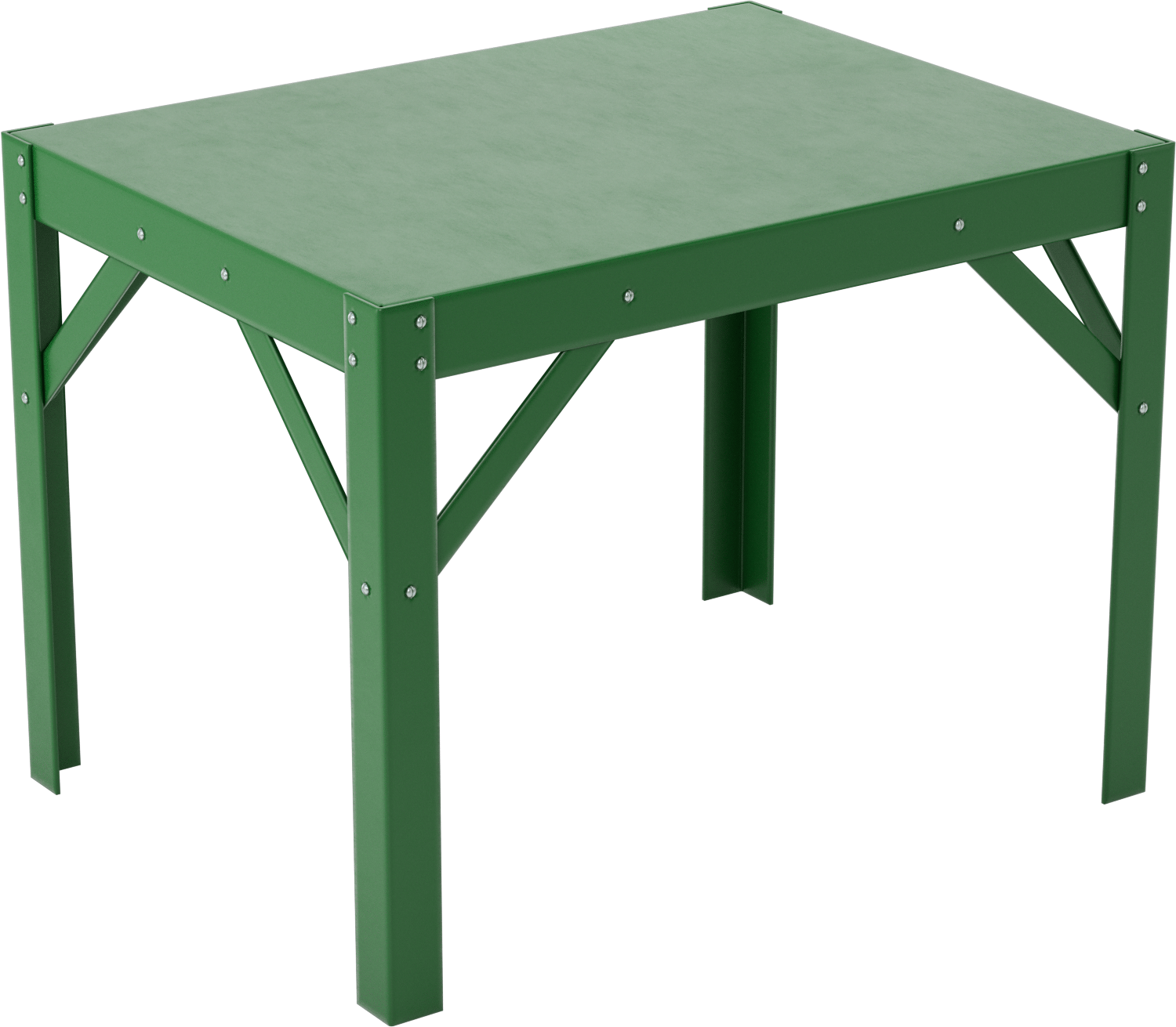 Düşük Profilli Çelik Masa, Sabit, 18 inç Yükseklik x 24 inç Genişlik x 18 inç Derinlik, 1000 lbs. Kapak