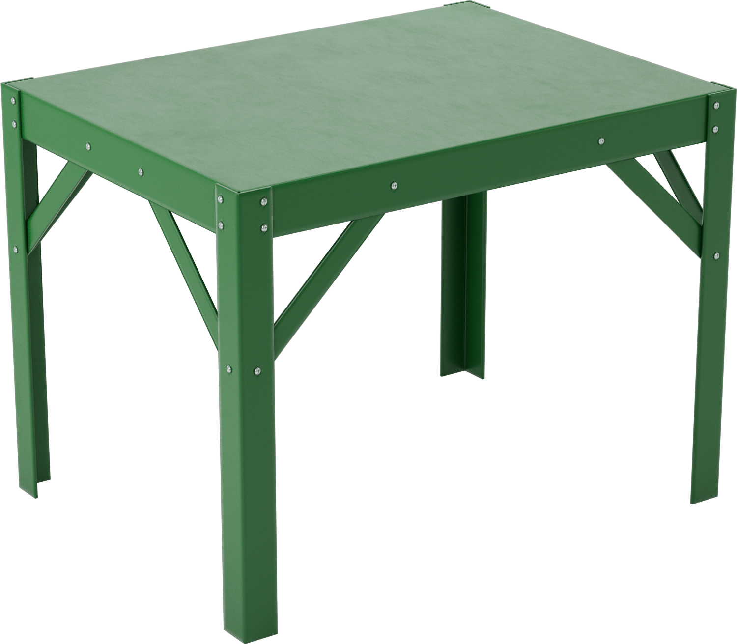 Düşük Profilli Çelik Masa, Sabit, 18 inç Yükseklik x 24 inç Genişlik x 18 inç Derinlik, 1000 lbs. Kapak