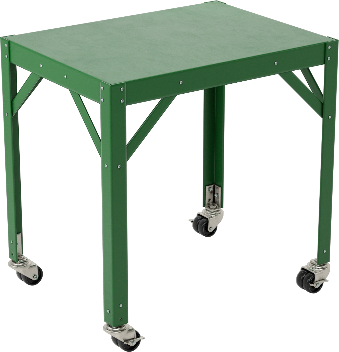 Düşük Profilli Çelik Masa, Mobil, 24 inç Yükseklik x 24 inç Genişlik x 18 inç Derinlik, 800 lbs. Kapak