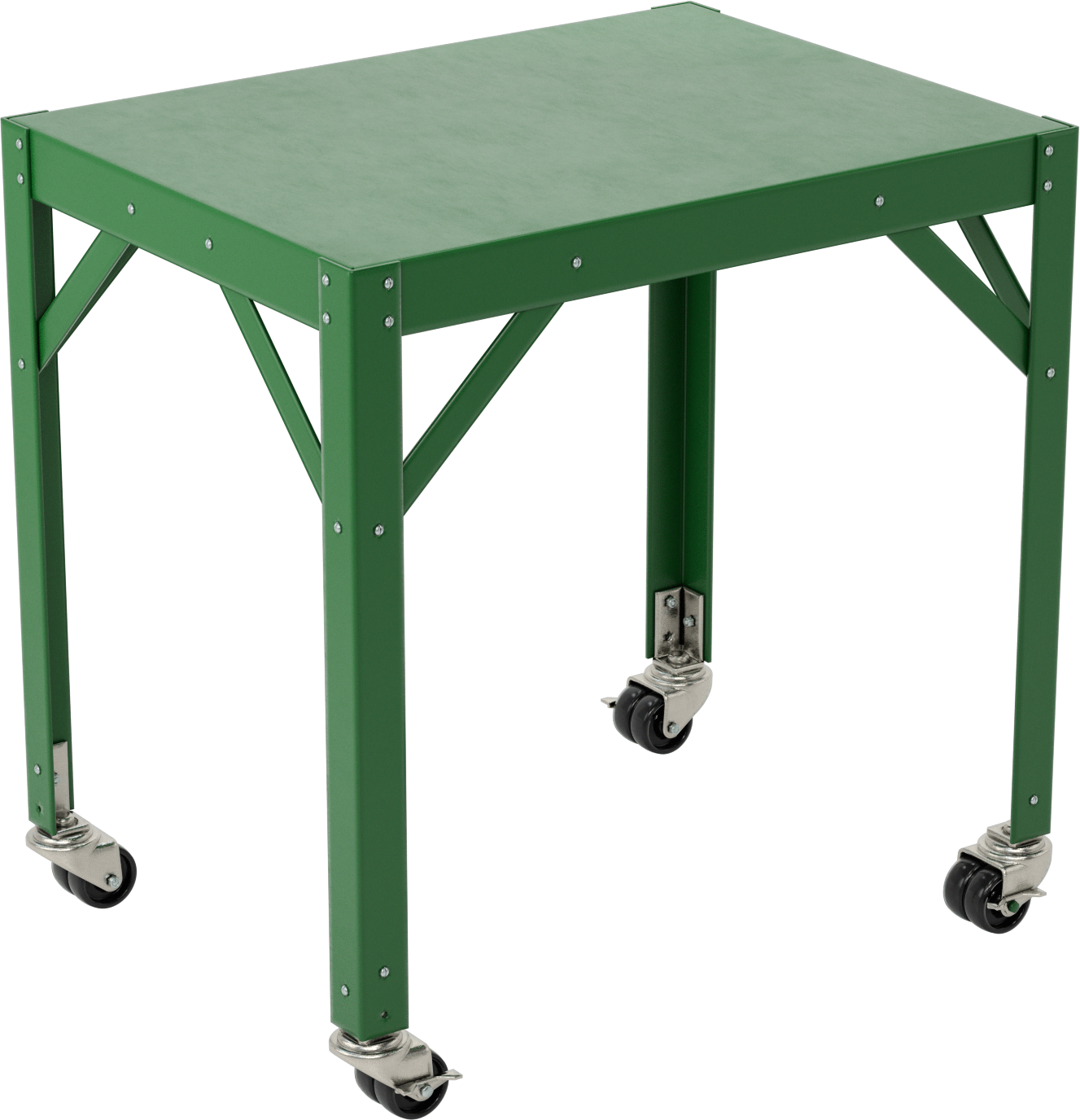 Düşük Profilli Çelik Masa, Mobil, 24 inç Yükseklik x 24 inç Genişlik x 18 inç Derinlik, 800 lbs. Kapak