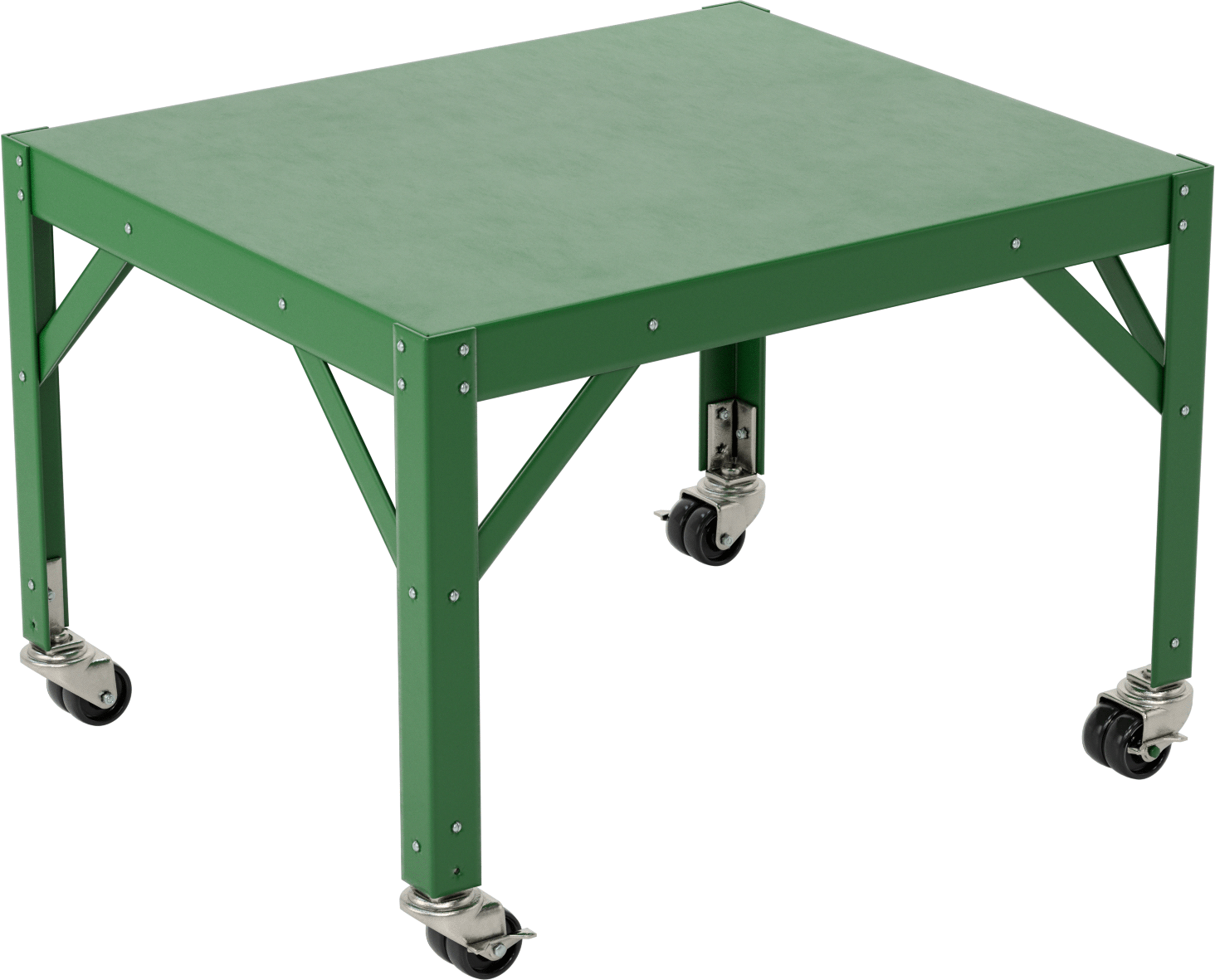 Düşük Profilli Çelik Masa, Mobil, 18“ Yükseklik x 26” Genişlik x 22" Derinlik