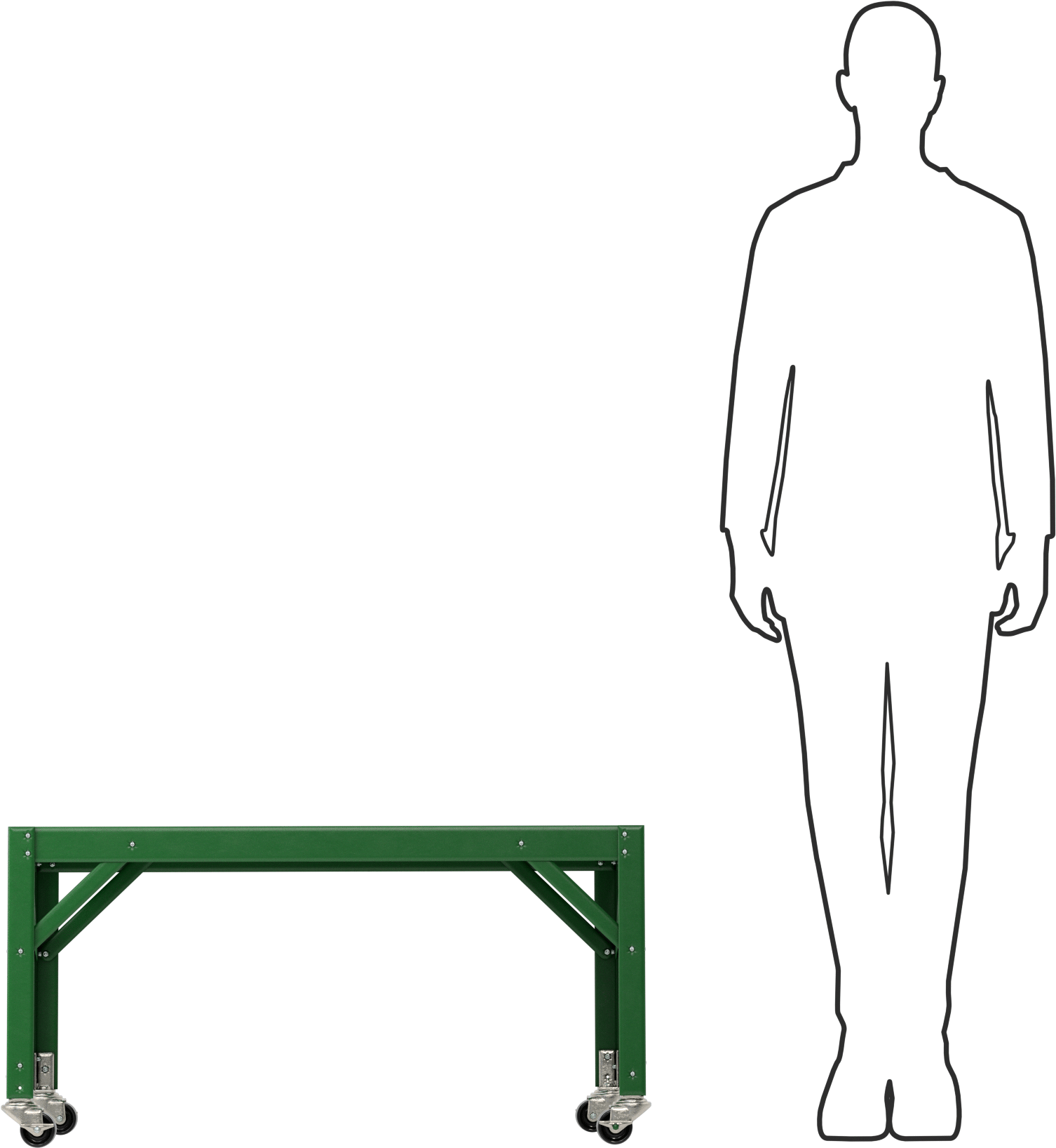 Düşük Profilli Çelik Masa, Mobil, 18“ Yükseklik x 36” Genişlik x 24" Derinlik, 800 lbs. Kapak