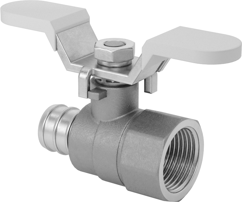 Pirinç Gövdeli Açma/Kapama Vanası, 3/4 NPT Dişi, 3/4" İç Çaplı Boru için Sıkma Tipi Dikenli Bağlantı Parçası