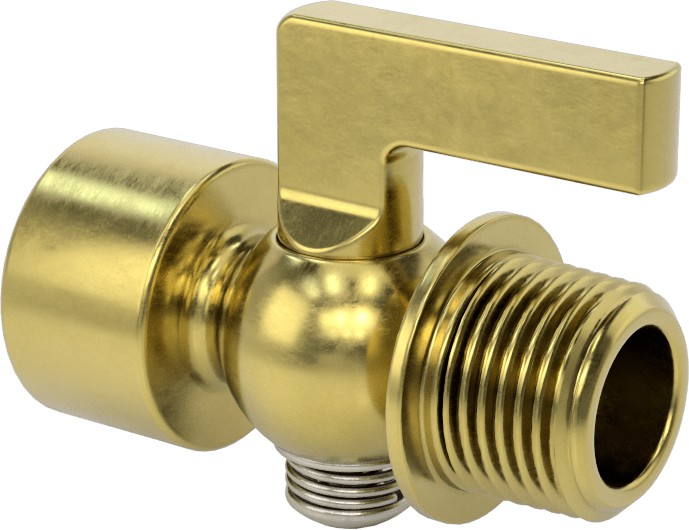 Pirinç Gövdeli Açma/Kapama Vanası, Kompakt, Kol Tutacağı, 3/8 NPT Dişi x 3/8 NPT Erkek