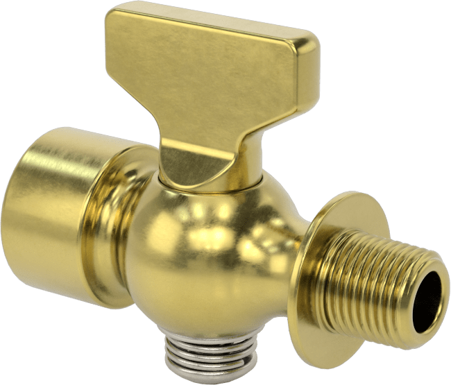 Pirinç Gövdeli Açma/Kapama Vanası, Kompakt, T-Saplı, 1/8 NPT Dişi x 1/8 NPT Erkek