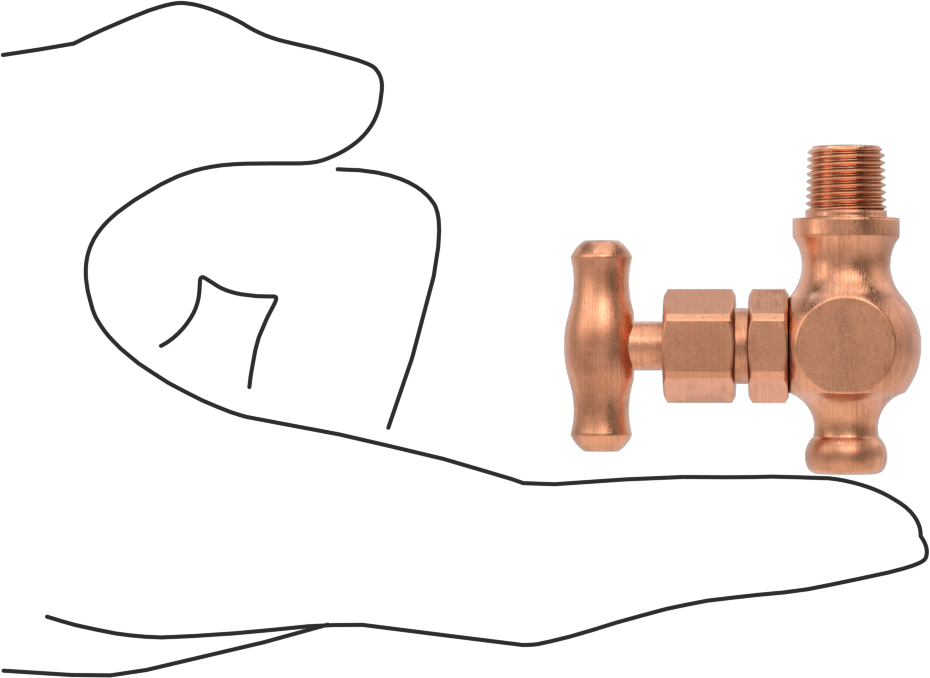 Uzun Ömürlü Bronz Kompakt Açma/Kapama Valfi, 1/8 NPT Erkek x Tahliye