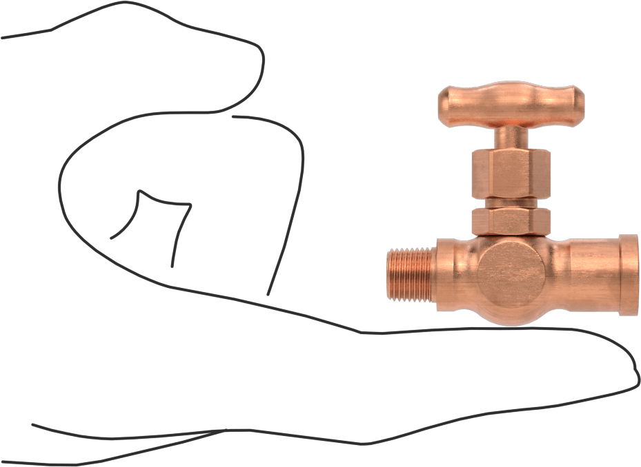 Uzun Ömürlü Bronz Kompakt Açma/Kapama Valfi, 1/8 NPT Erkek x 1/8 NPT Dişi