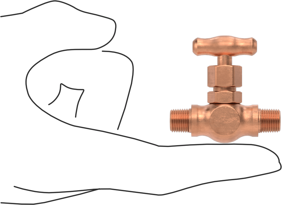 Uzun Ömürlü Bronz Kompakt Açma/Kapama Valfi, 1/8 NPT Erkek