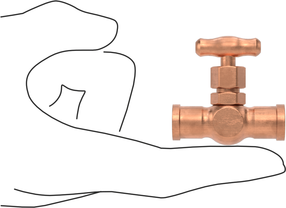 Uzun Ömürlü Bronz Kompakt Açma/Kapama Valfi, 1/8 NPT Dişi