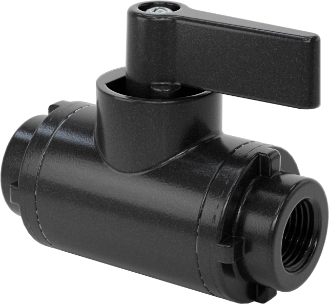 Siyah Naylon Açma/Kapama Vanası, Kompakt, 1/8 NPT Dişi x 1/8 NPT Dişi, 3,3 Cv