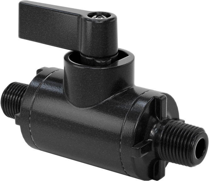 Siyah Naylon Açma/Kapama Vanası, Kompakt, 1/8 NPT Erkek x 1/8 NPT Erkek, 1,5 Cv