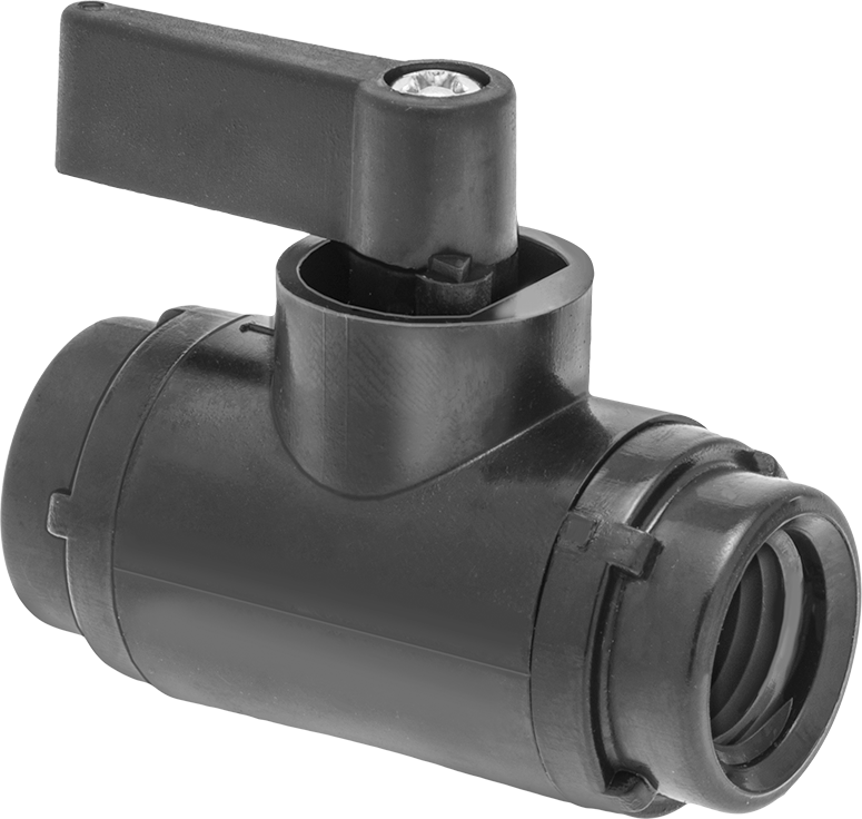Siyah Naylon Açma/Kapama Vanası, Kompakt, 1/4 NPT Dişi x 1/4 NPT Dişi, 2,9 Cv