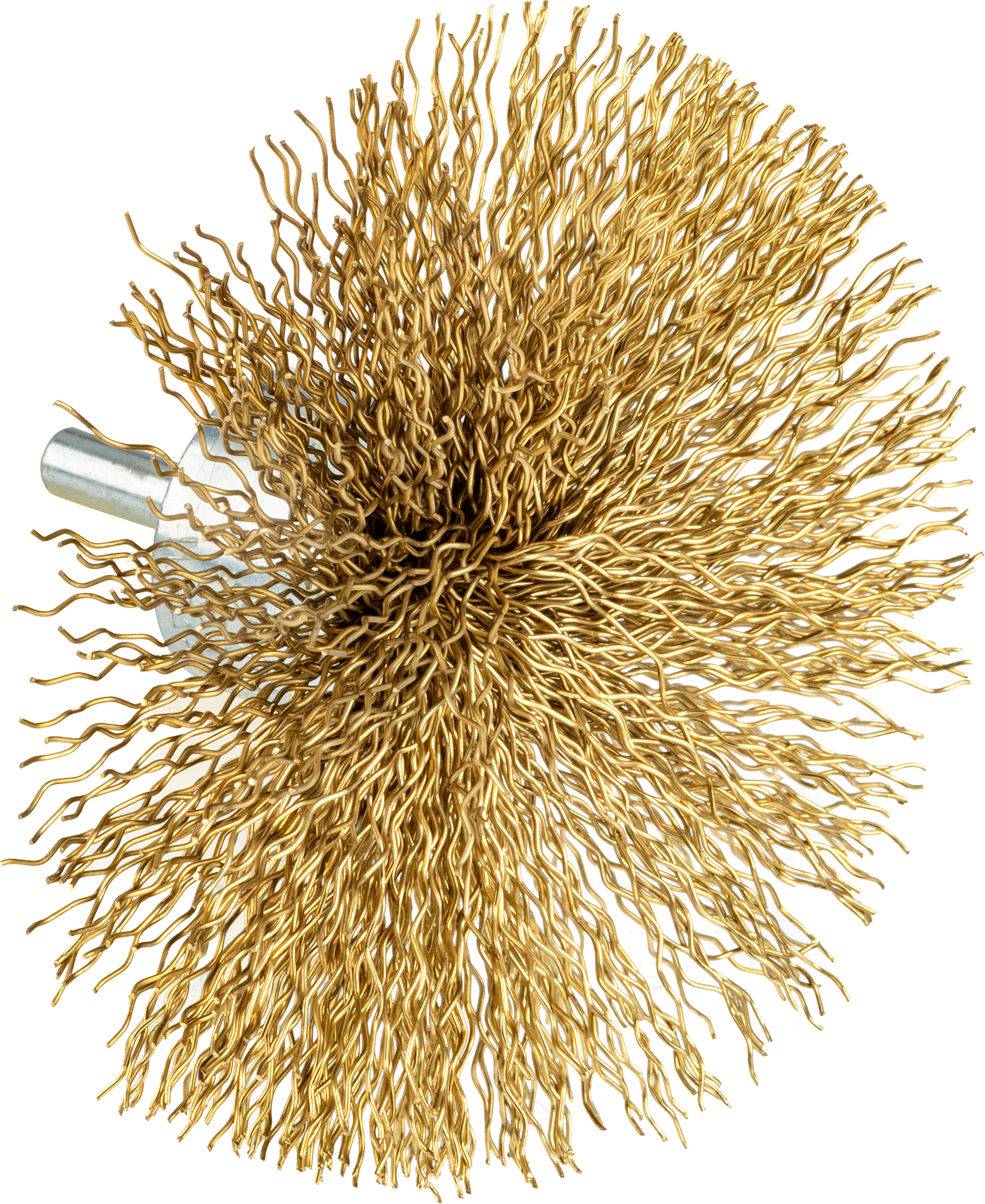 Şaftlı Düşük Çizilme Özellikli Uç Fırçası, Açık Uçlu Delikler için, 4" Fırça Çapı, 0,02" Çaplı Kıllar